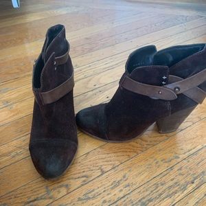 Maroon distressed Margot bootie